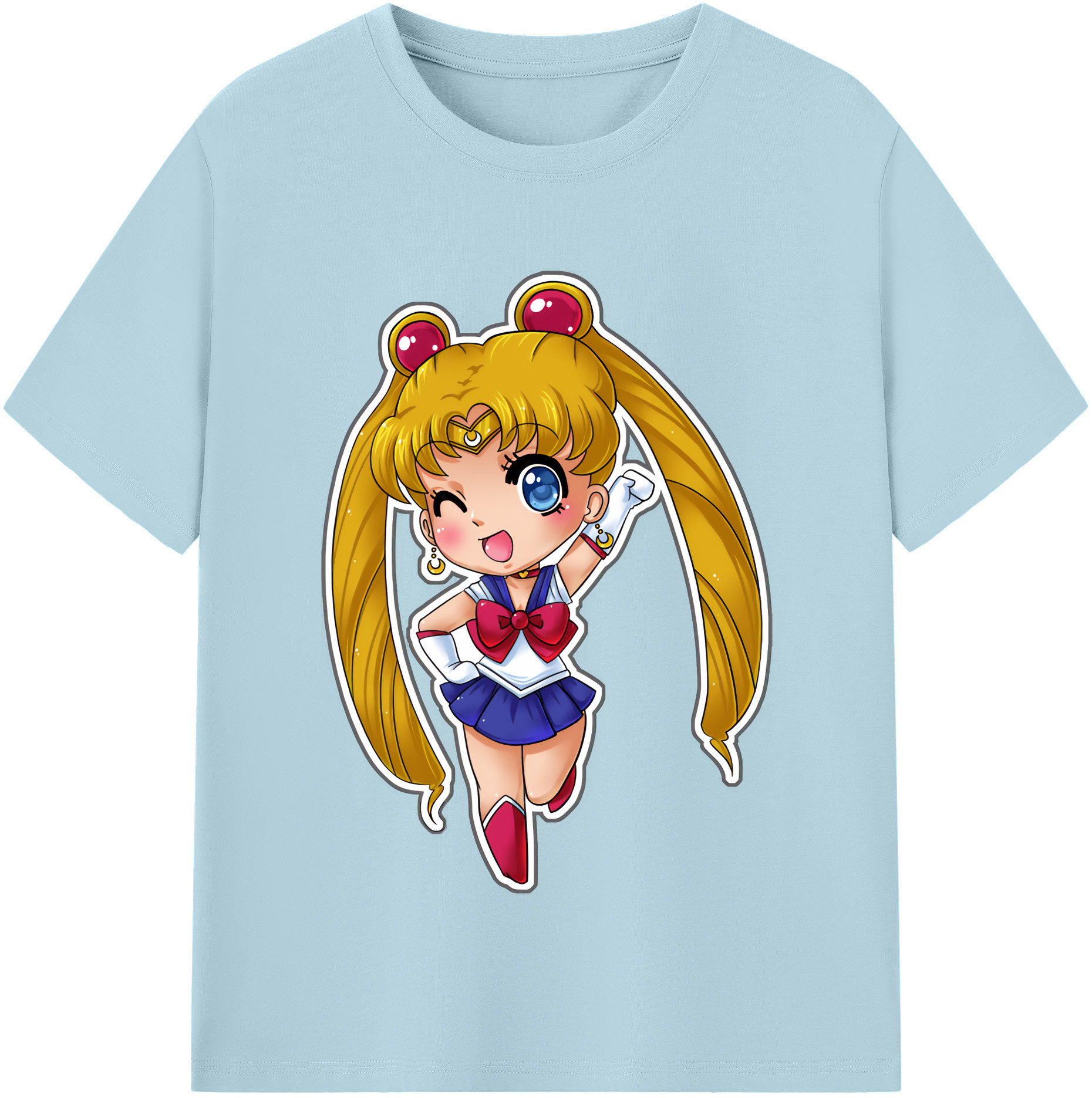 （画像用） 美少女戦士セーラームーン 月野 うさぎ つきの うさぎ Sailor Moon Tsukino Usagi 綿100％半袖Tシャツ（フロントプリント）